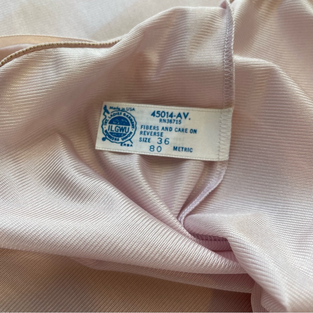 Vintage Slip Dress Size 36 M Lilac Pink Lace Details Adjustable Straps Silky - Picture 8 of 13